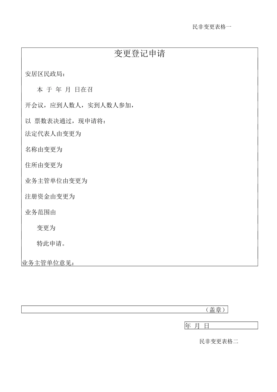 民办非企业法人变更登记申请表_第3页