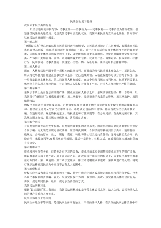 民法总论复习提纲