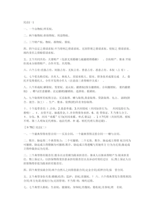 民法最经典最好记忆口诀