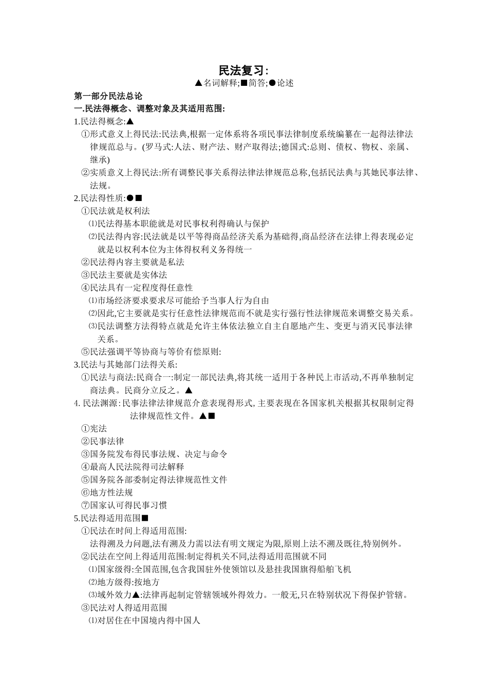 民法知识点梳理_第1页
