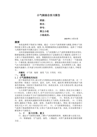 气象学实习报告