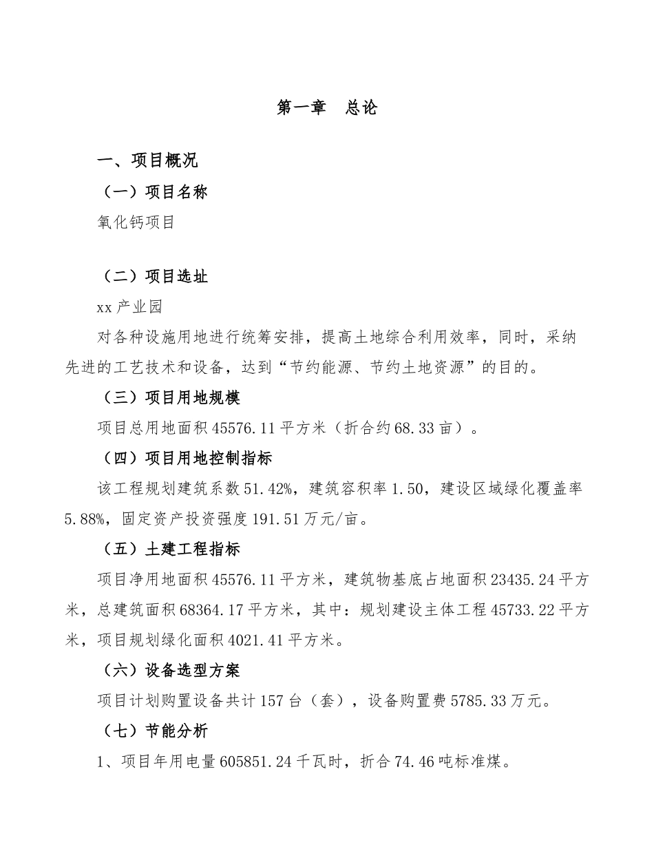 氧化钙项目可行性研究报告-范文-_第2页