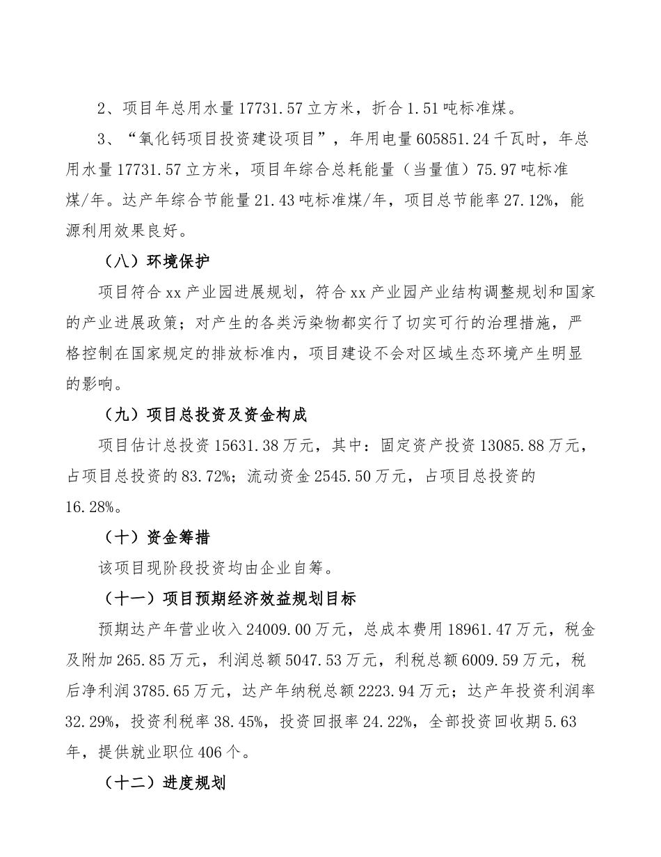 氧化钙项目可行性研究报告-范文-_第3页