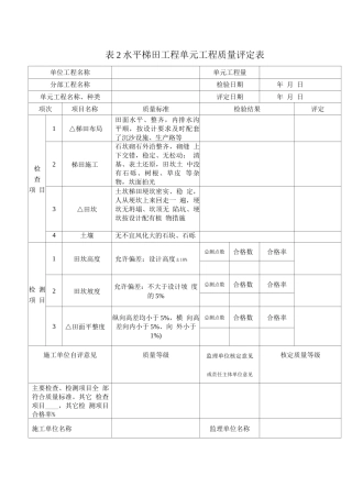 水保工程单元工程质量评定表