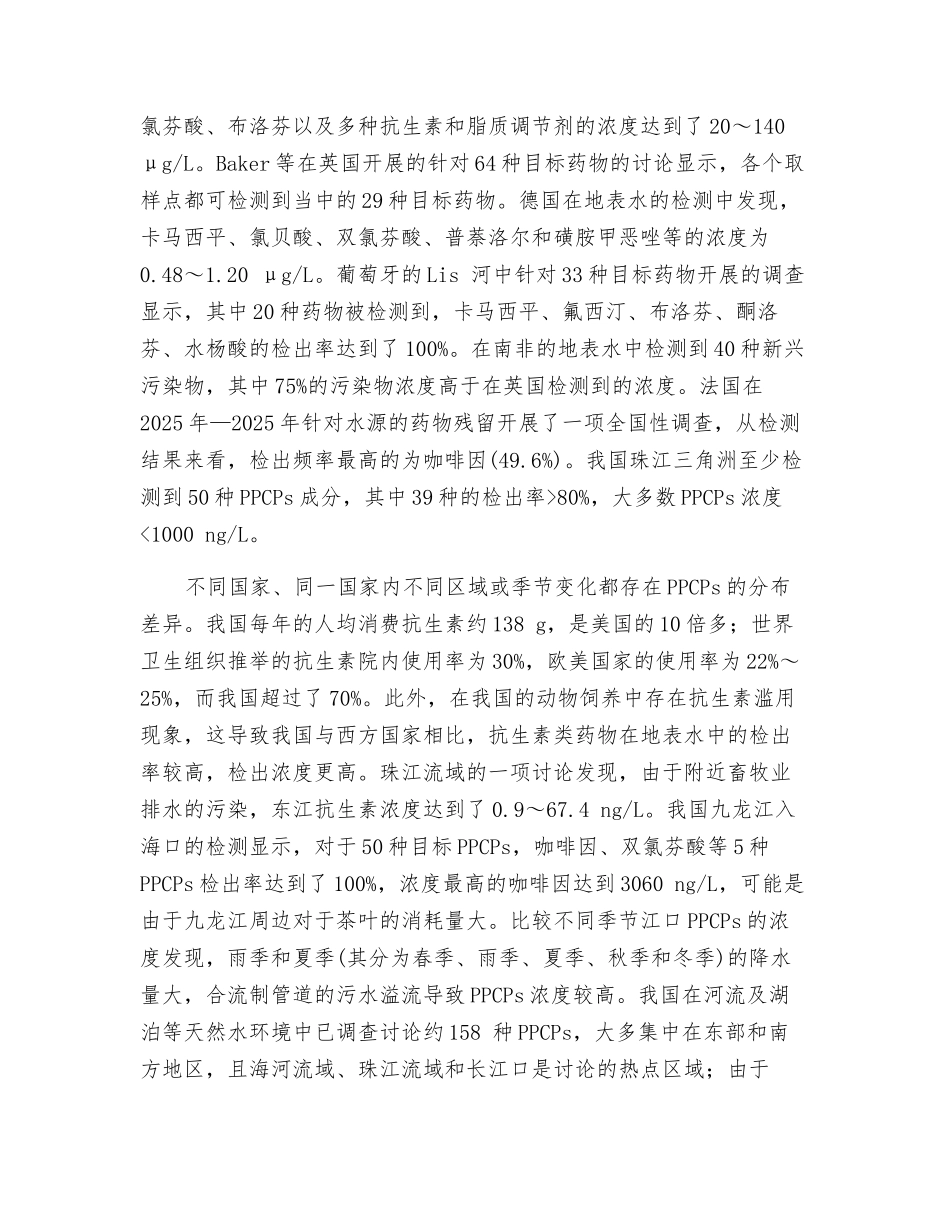 水环境中药物的赋存现状及处理技术_第2页