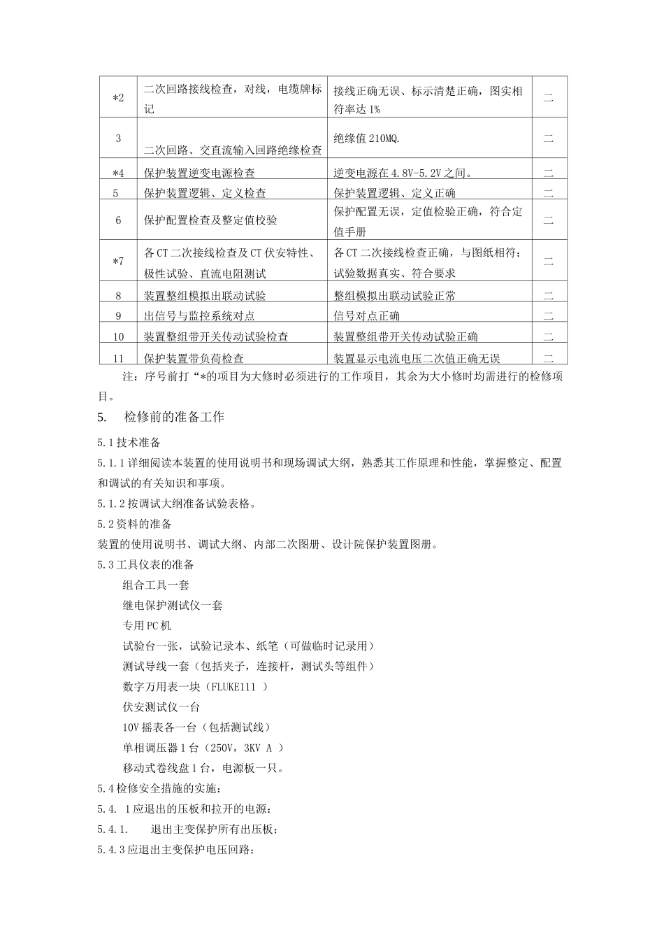 水电站变压器保护检修工艺规程_第3页
