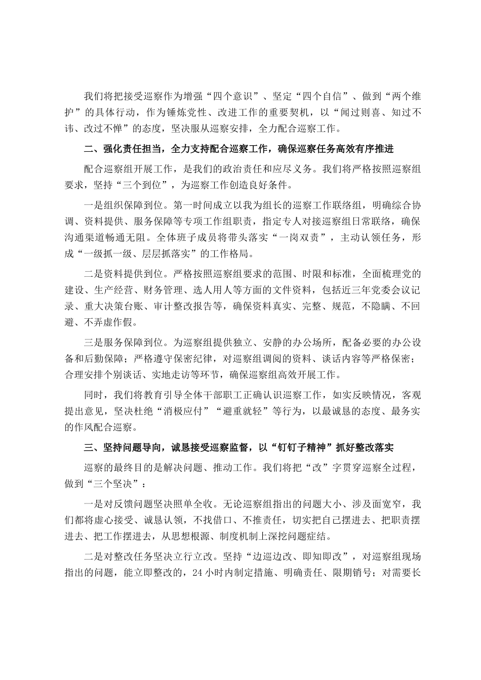 在2025年集团巡察工作动员会上的表态发言讲话_第2页