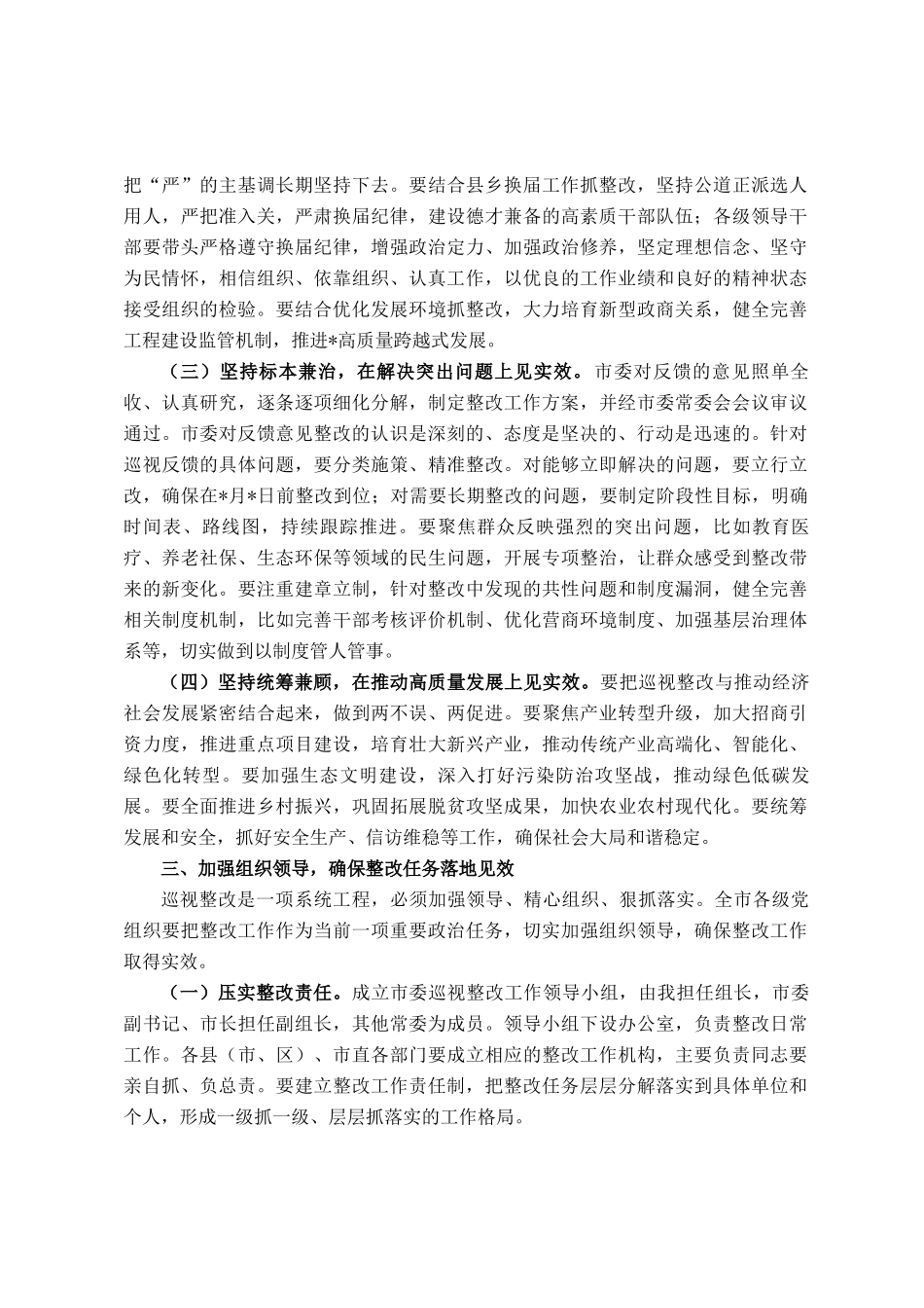在2025年落实省委巡视反馈意见整改动员会的讲话_第3页