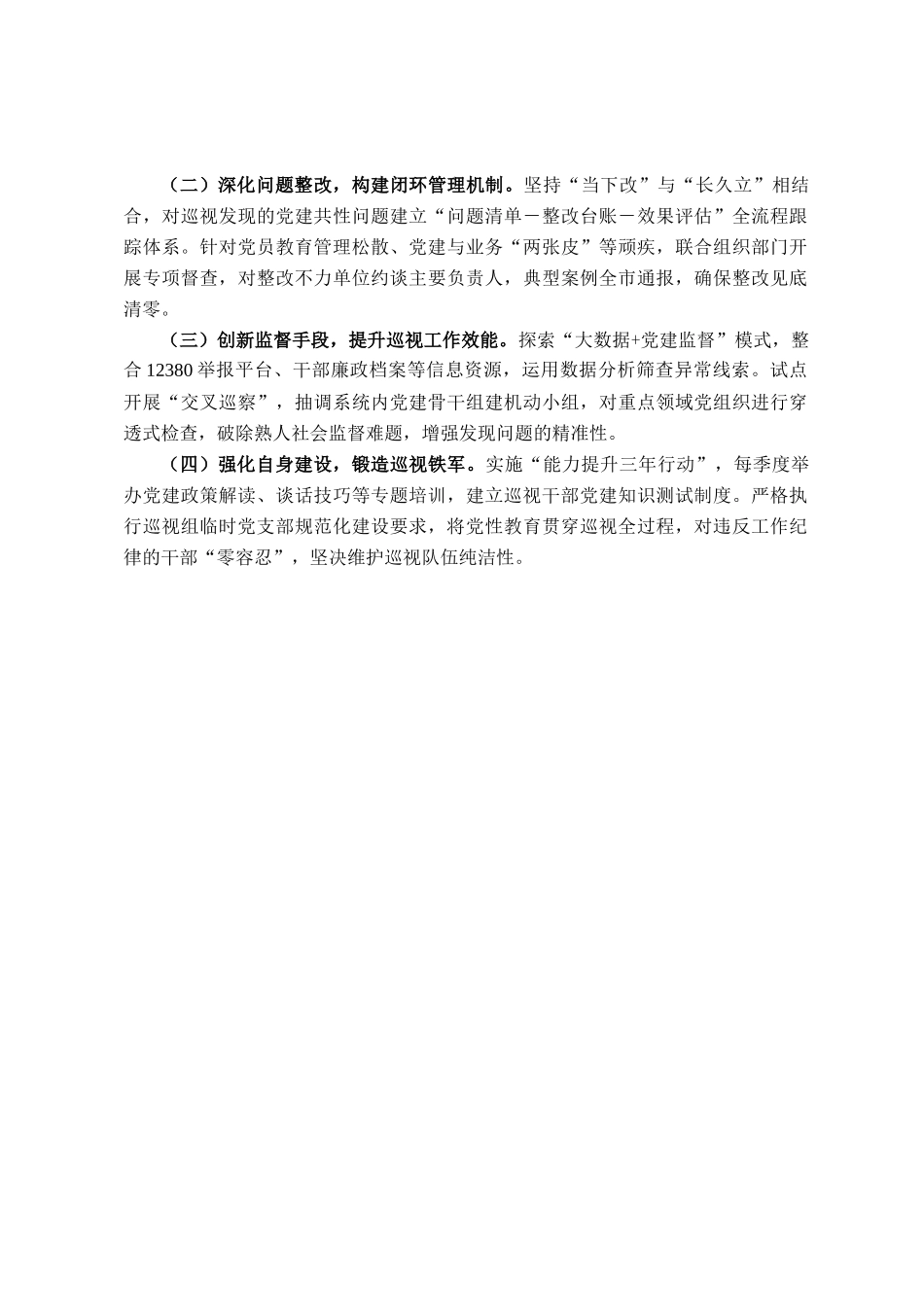 市委第一巡视组党支部2025年上半年党建工作总结_第3页
