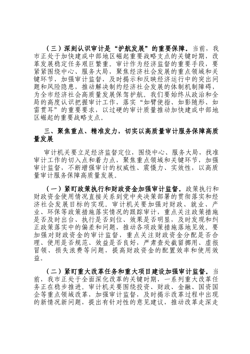 书记在2025年十二届市委审计委员会第七次会议上的讲话_第3页