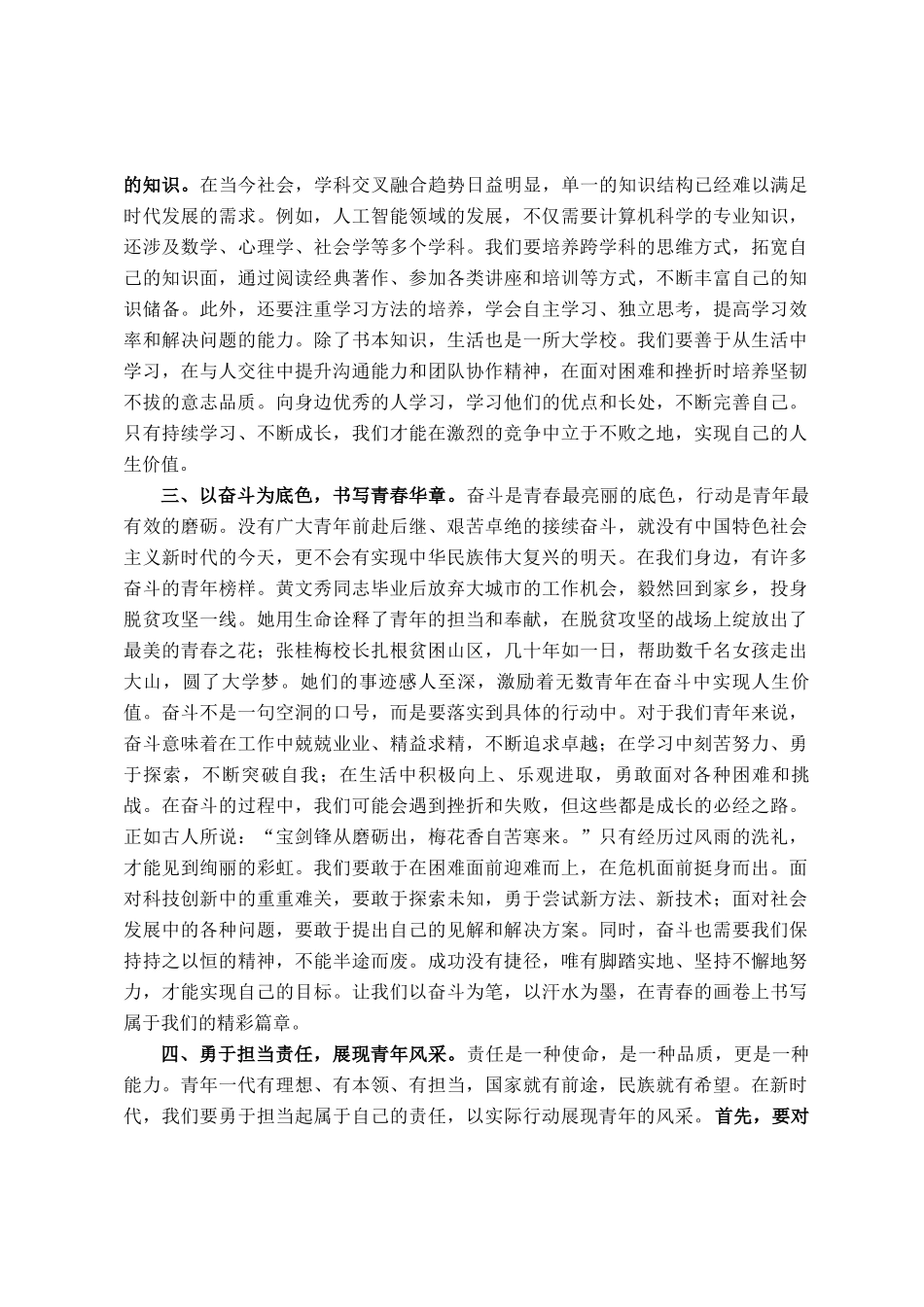 年轻干部在2025年青年座谈会上的发言_第2页