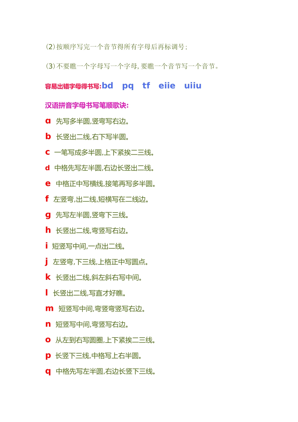 汉语拼音的拼读规则和书写规则_第2页