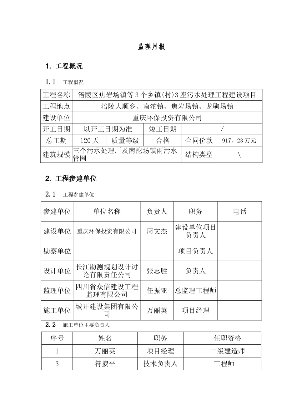 污水处理厂监理月报_第3页
