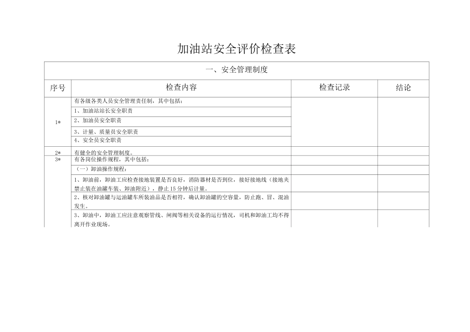 汽车加油站安全评价检查表_第2页