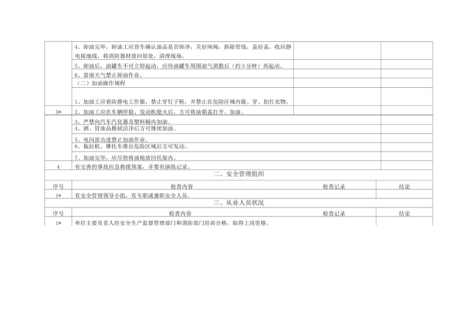 汽车加油站安全评价检查表_第3页