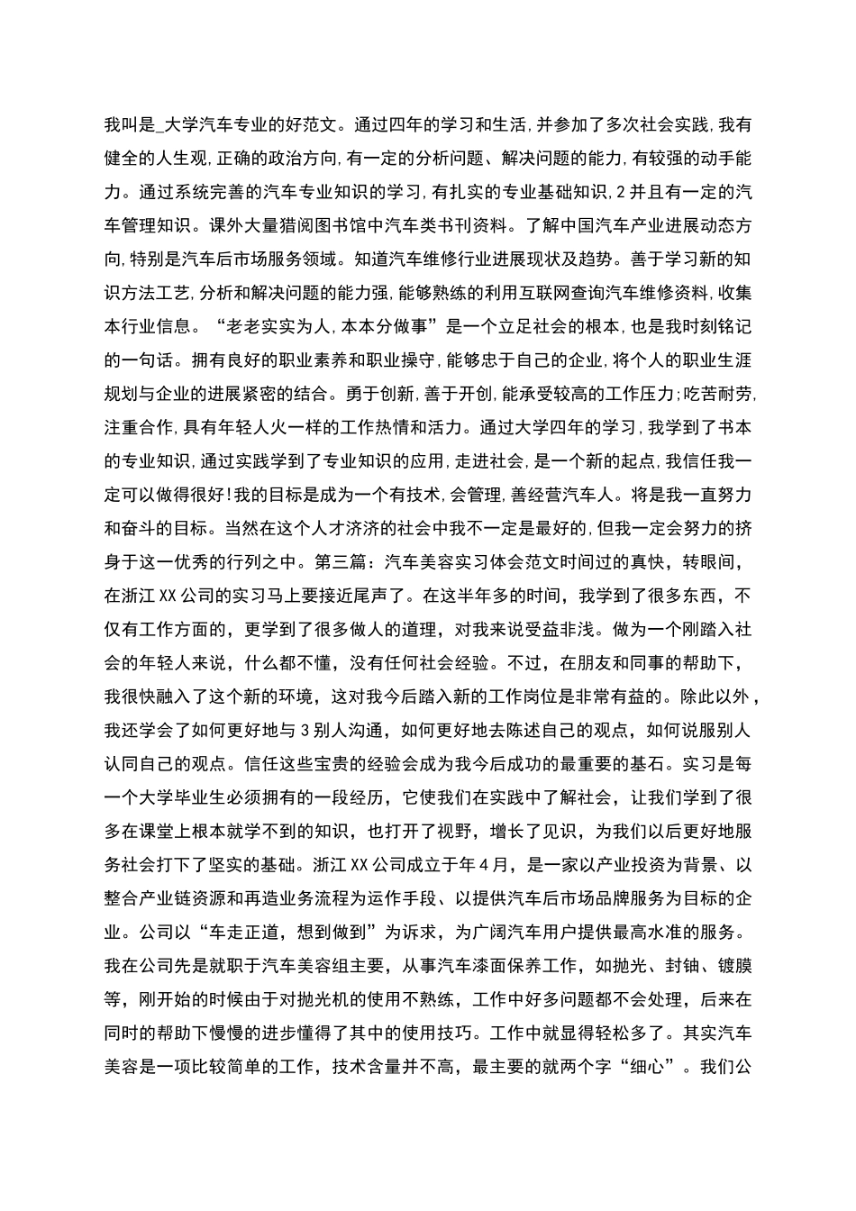 汽车美容实习工作总结_第2页