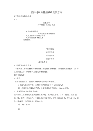 消防通风防排烟系统安装方案