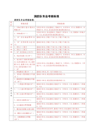 消防队专业考核标准