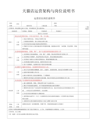 淘宝天猫各岗位说明书电商运营必备工具说明