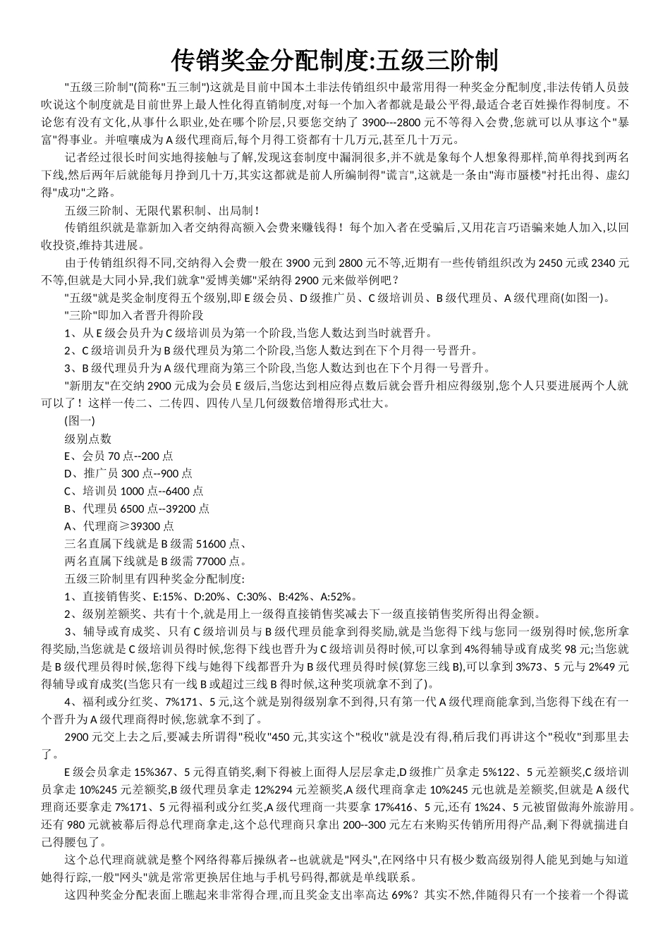 深析传销模式、资金分配_第1页