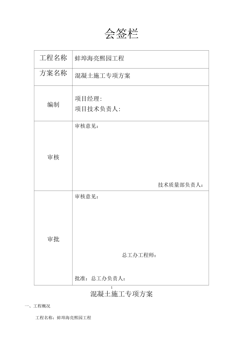 混凝土分项工程施工方案_第2页
