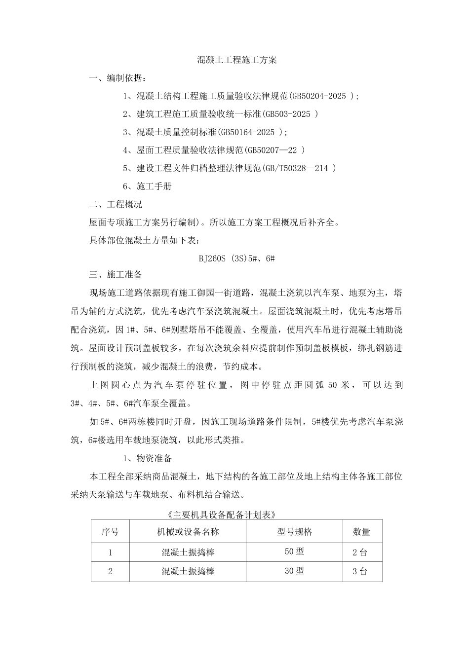 混凝土工程施工方案5_第1页