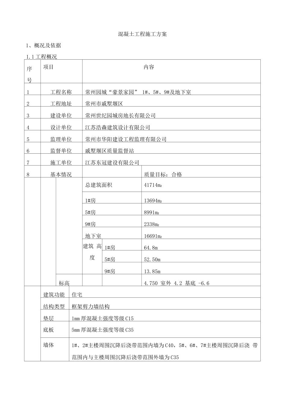 混凝土工程施工方案修改版_第1页