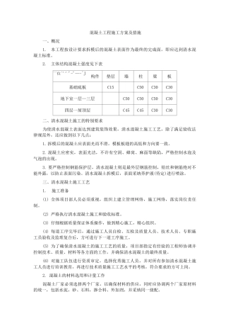 混凝土工程施工方案及措施