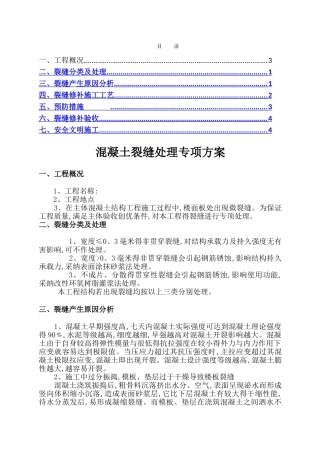 混凝土裂缝处理专项方案