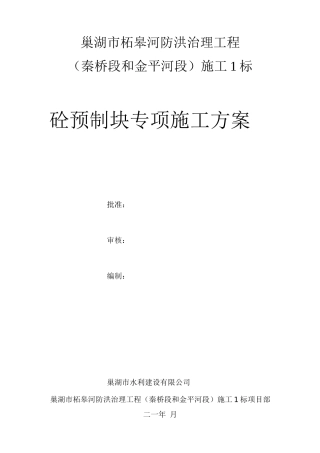 混凝土预制块体专项施工方案