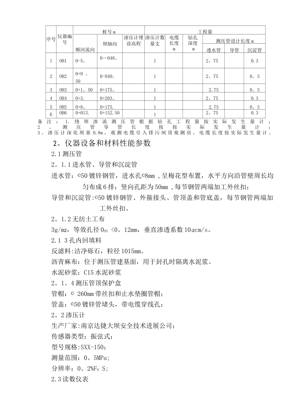 渗压计及测压管施工方案_第2页