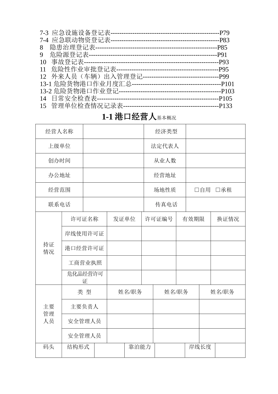 港口企业安全管理台帐_第2页