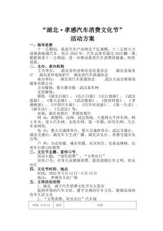 湖北.孝感汽车消费文化节方案