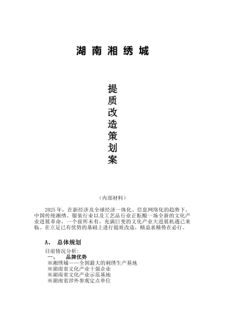 湘绣城提制改造策划案1