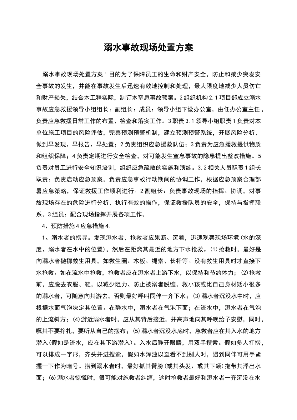 溺水事故现场处置方案_第1页