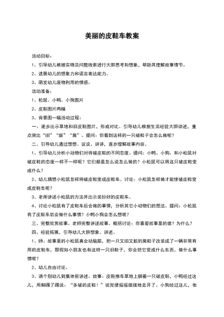 漂亮的皮鞋车教案