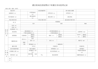 灌注桩成孔检验暨水下砼灌注旁站监理记录