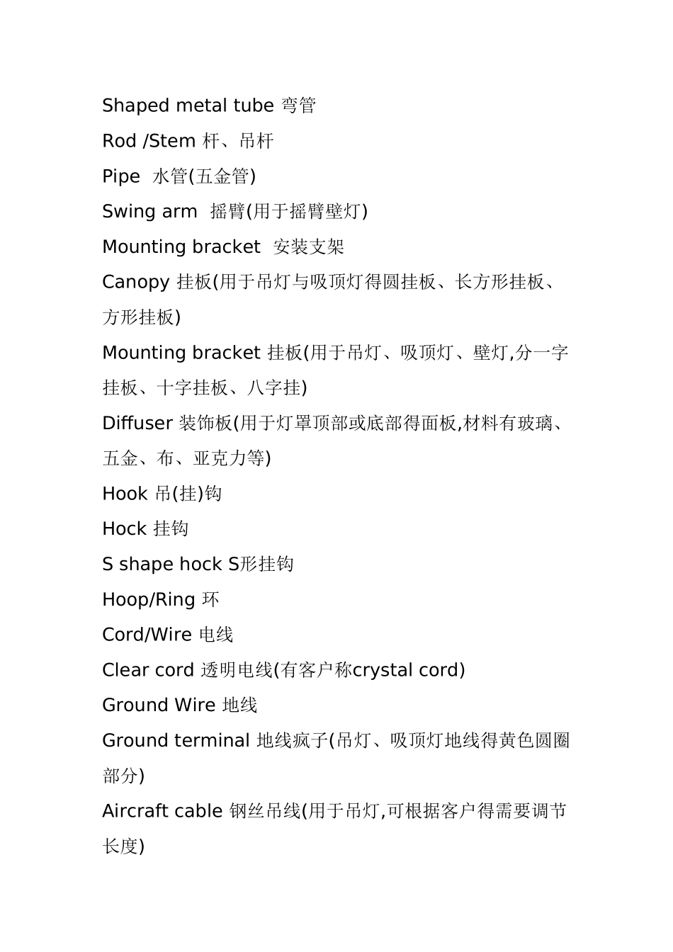 灯具常用英文_第3页