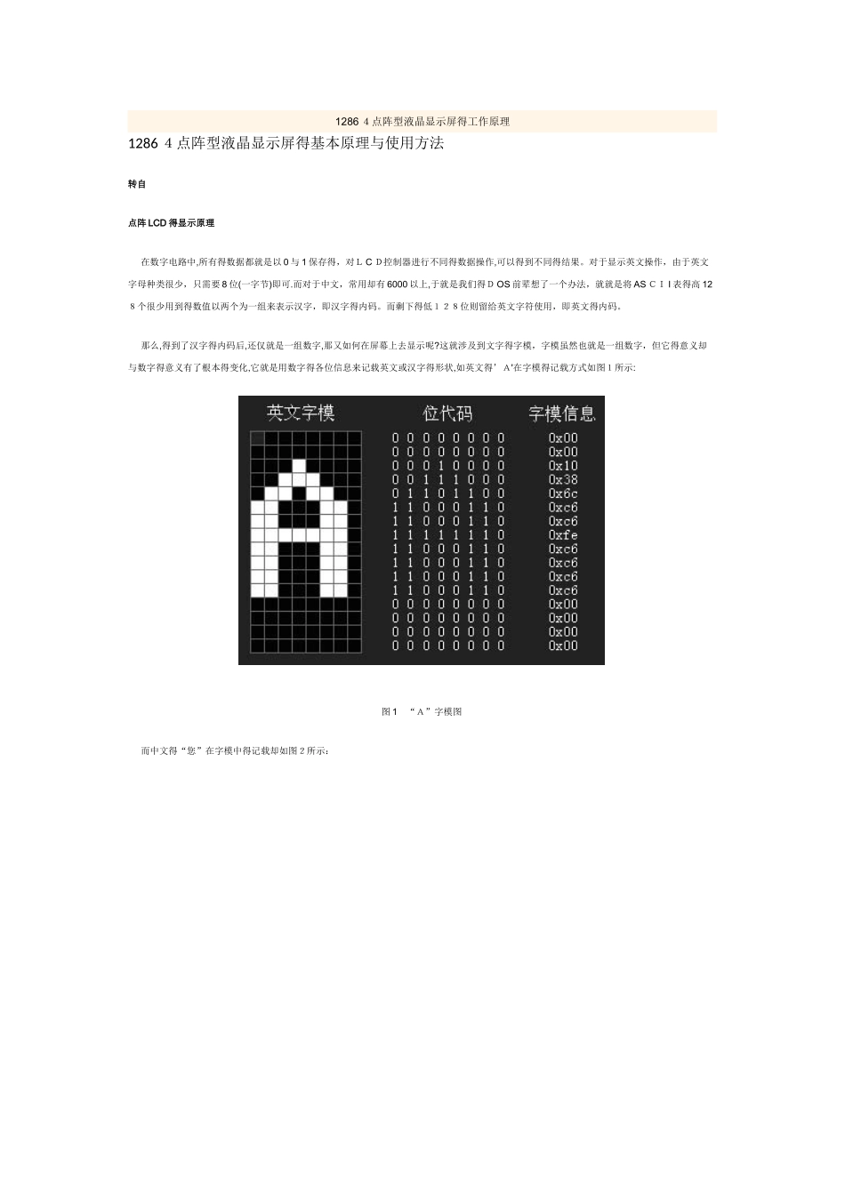 点阵型液晶显示屏的工作原理_第1页