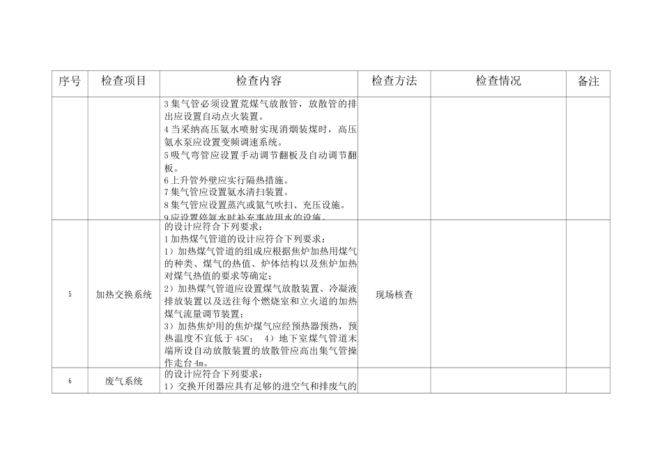 炼焦企业专项检查检查表_第2页