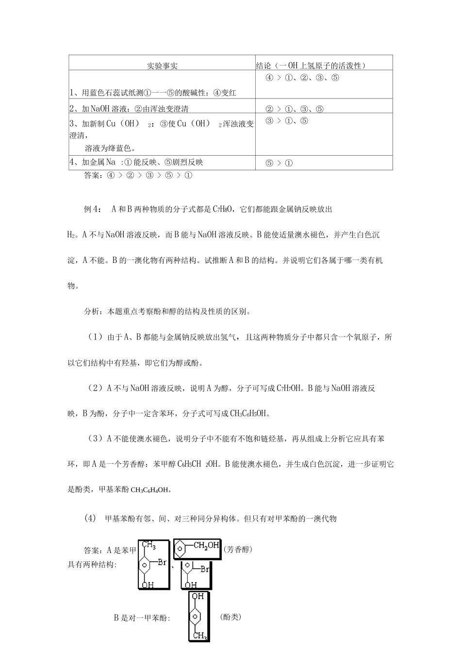 烃的衍生物专项训练_第2页