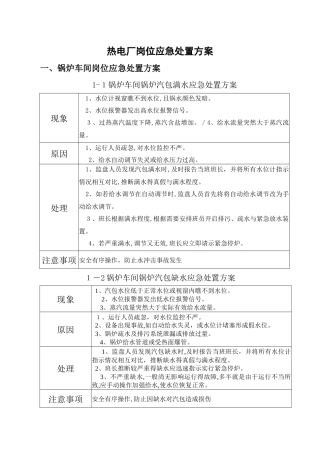 热电厂应急处置方案