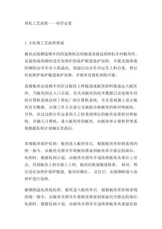 热轧工艺流程