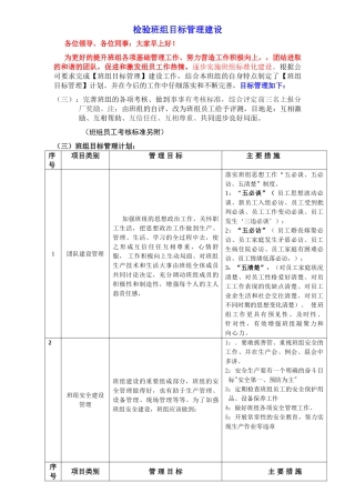 焊接班组目标管理建设实施方案