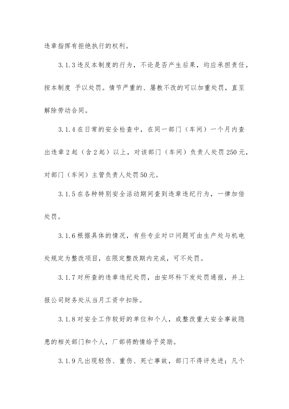 焦化厂安全生产奖惩制度_第2页