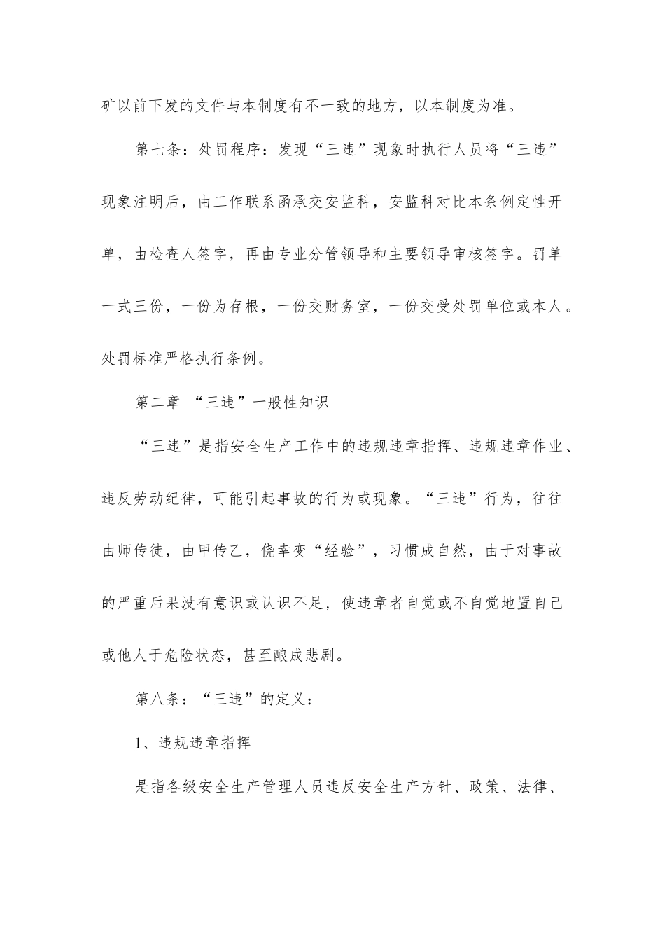 煤矿“三违”界定条例及奖惩办法_第2页