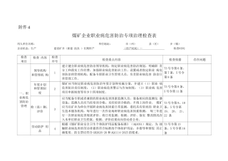 煤矿企业职业病危害防治专项治理检查表