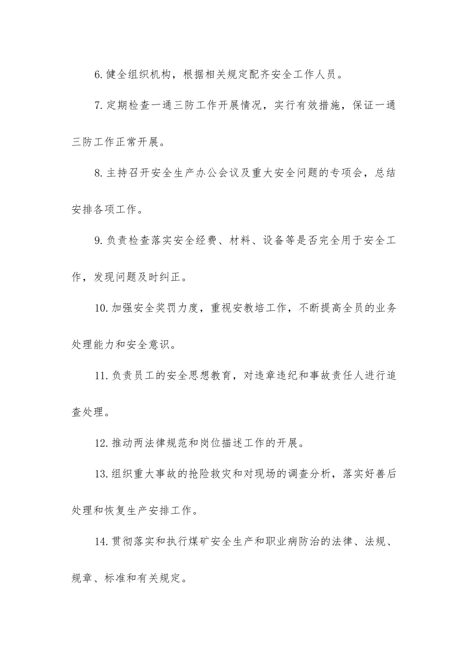 煤矿公司领导安全生产责任制汇编_第2页