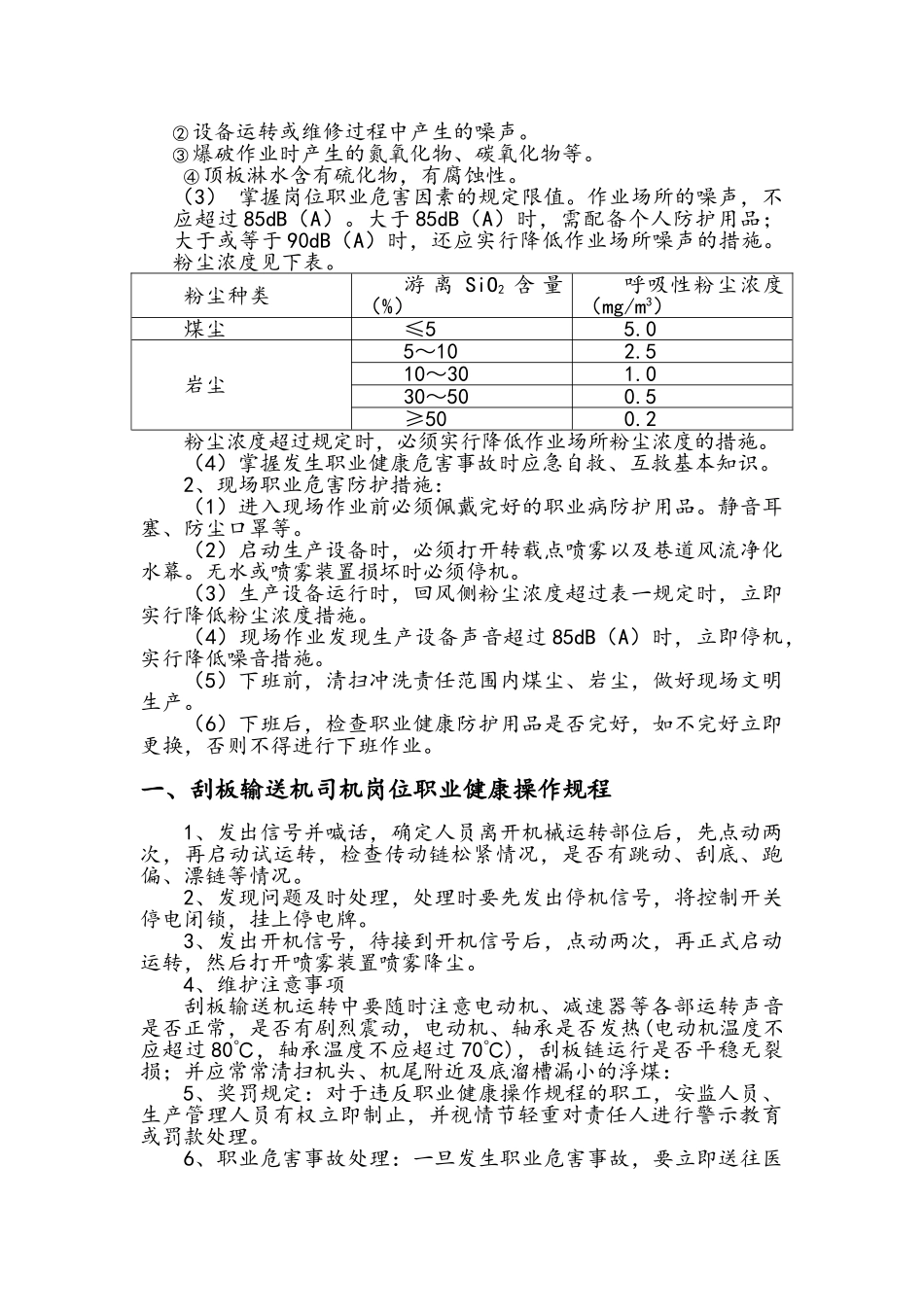 煤矿职业健康操作规程详细完整版_第3页