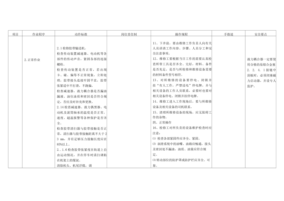 煤矿设备检修工作业标准标准作业卡_第3页